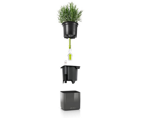 Умный вазон (кашпо и горшок) Green Wall Home Kit Glossy Антрацит для цветов и растений