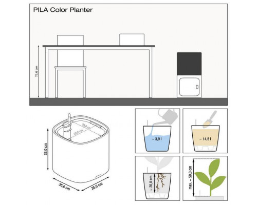 Умный вазон (кашпо и горшок) Кашпо Lechuza Pila Planter Color бирюзовый для цветов и растений