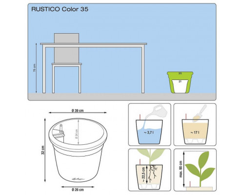 Умный вазон (кашпо и горшок) Lechuza Rustico Color 35 Белый для цветов и растений